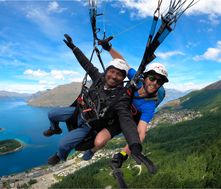 Tekion COO Guru Sankararaman paragliding, showcasing the adventurous spirit behind Tekion’s leadership